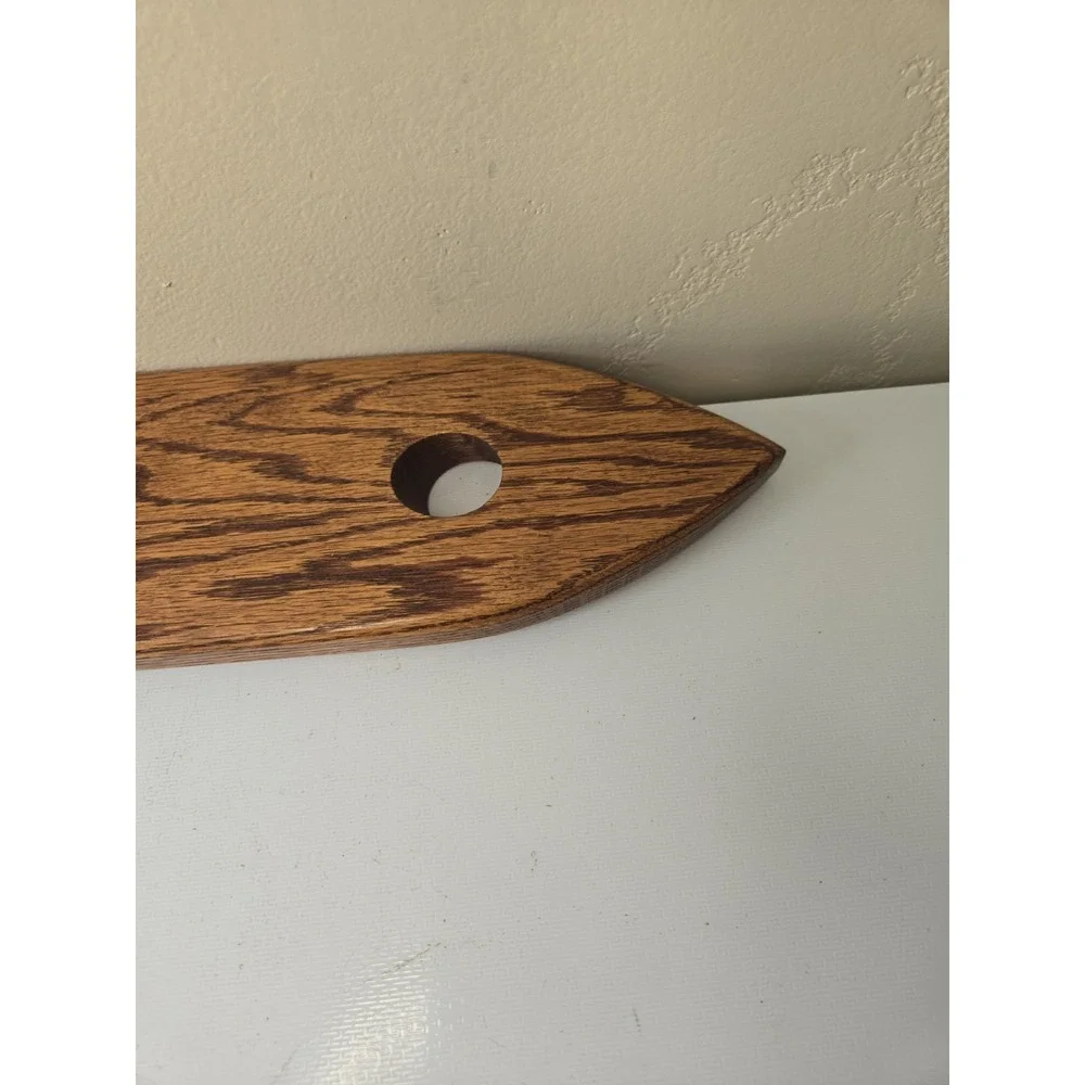 Vintage Wood Balancing Wine Bottle Holder Cork Coaster Mid Century Wet Bar